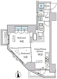ルジュール神田須田町 7階2LDKの間取り