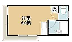 メゾンリッシュ西船橋 1階ワンルームの間取り