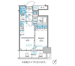 パークアクシス豊洲キャナル 1LDKの間取図画像
