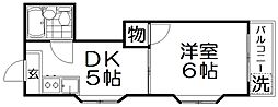 ロータリーマンション萱島 1DKの間取図画像