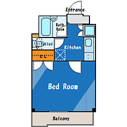 東京臨海高速鉄道りんかい線 大井町駅 徒歩13分の賃貸マンション 3階1Kの間取り