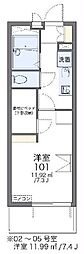 レオパレスメゾンM2 1Kの間取図画像