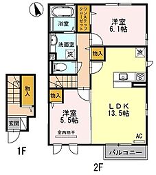 メルベーユ三丘 2階