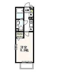 クレールメゾン2 1Kの間取図画像