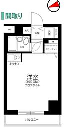 メイツ品川南 1階ワンルームの間取り