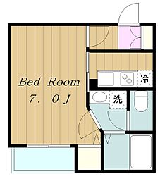 プレミアムヒルズマチダ 1Kの間取図画像