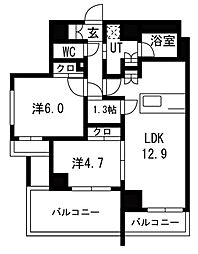 サクラアクシス中板橋 2階2SLDKの間取り