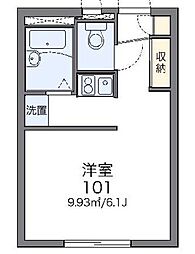 レオパレスアクア 1Kの間取図画像