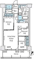 ロイヤルパークス赤羽ノース 9階3LDKの間取り