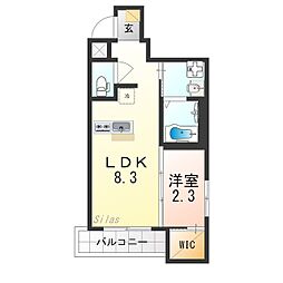 阪急京都本線 上新庄駅 徒歩9分の賃貸マンション 3階1LDKの間取り