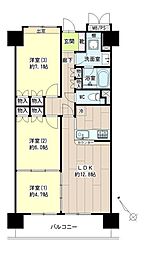 サンリバーオオモリ 7階3LDKの間取り