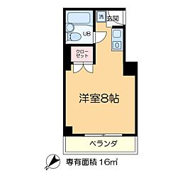 松島和田マンション ワンルームの間取図画像