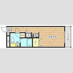阪神武庫川線 東鳴尾駅 徒歩7分の賃貸マンション 2階1Kの間取り
