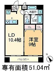 メインステージ王子 1LDKの間取図画像