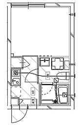 プティレスト中板橋 3階1Kの間取り