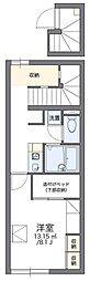 レオパレスプロテクシオン 2階1Kの間取り