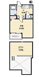 Privia笹塚 1Kの間取図画像
