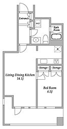 渋谷プロパティータワー 15階1LDKの間取り