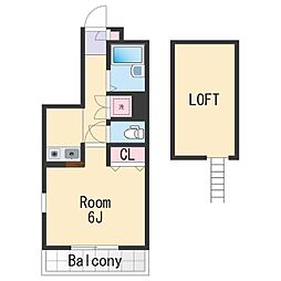 南海線 和歌山市駅 徒歩20分の賃貸アパート 2階1Kの間取り