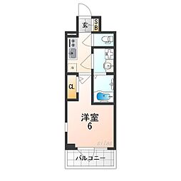 Osaka Metro中央線 弁天町駅 徒歩9分の賃貸マンション 4階1Kの間取り