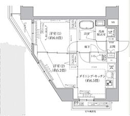 アイルグランデ東京立石 2DKの間取図画像