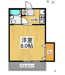 ヘイマ・イトー 1Kの間取図画像
