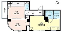 セシオン松江 2LDKの間取図画像