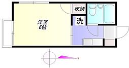 リュプラタン 2階1Kの間取り