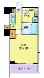 西武新宿線 鷺ノ宮駅 徒歩10分の賃貸マンション 2階1Kの間取り