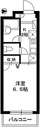 西武新宿線 下井草駅 徒歩7分の賃貸マンション 1階1Kの間取り