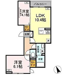 中野区鷺宮3丁目ＰＪ 2階2LDKの間取り
