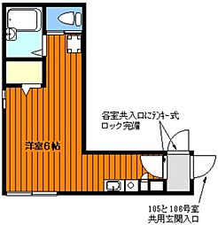 メゾンドプレステージ 1階ワンルームの間取り