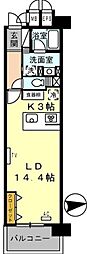 ロイヤルパークス西新井 1Kの間取図画像