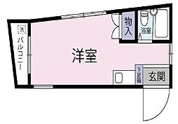 リエパレス立川 1階ワンルームの間取り