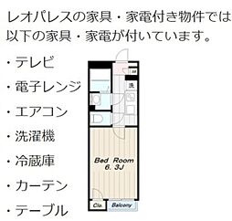 レオネクストINAGI 1Kの間取図画像
