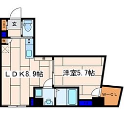 メゾンドゥファミーユ大倉山 1LDKの間取図画像