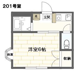 ハイツトータス杉並 2階1Kの間取り