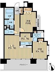 レジデンス八王子明神町 2LDKの間取図画像