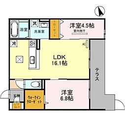 JR東海道・山陽本線 茨木駅 徒歩22分の賃貸アパート 1階2LDKの間取り