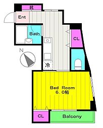 CASTLE　SKY.E（キャッスルスカイ） 1階1Kの間取り