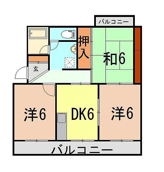 静岡県富士宮市泉町(賃貸マンション3DK・1階・55.89㎡)の写真 その2