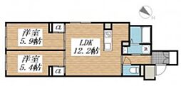 CREAL文京千石II 2LDKの間取図画像