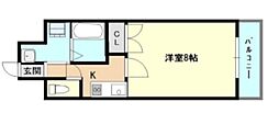 ティムゥル九条 1Kの間取図画像