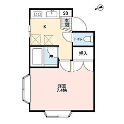 レインボーハイブリッジ 1Kの間取図画像