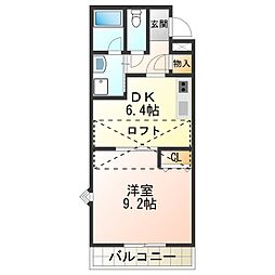 フジパレス初芝サウス 1DKの間取図画像