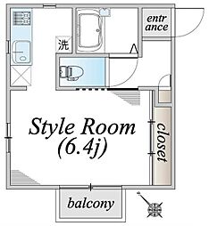 ベル東岸町 1Kの間取図画像
