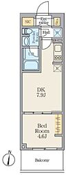 アリビス笹塚 1DKの間取図画像