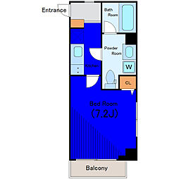 JR山手線 目黒駅 徒歩7分の賃貸マンション 4階1Kの間取り