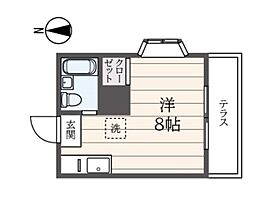 東京メトロ丸ノ内線 方南町駅 徒歩10分の賃貸アパート 2階ワンルームの間取り