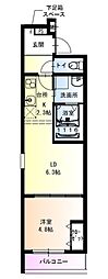 フジパレス百舌鳥駅東 1LDKの間取図画像